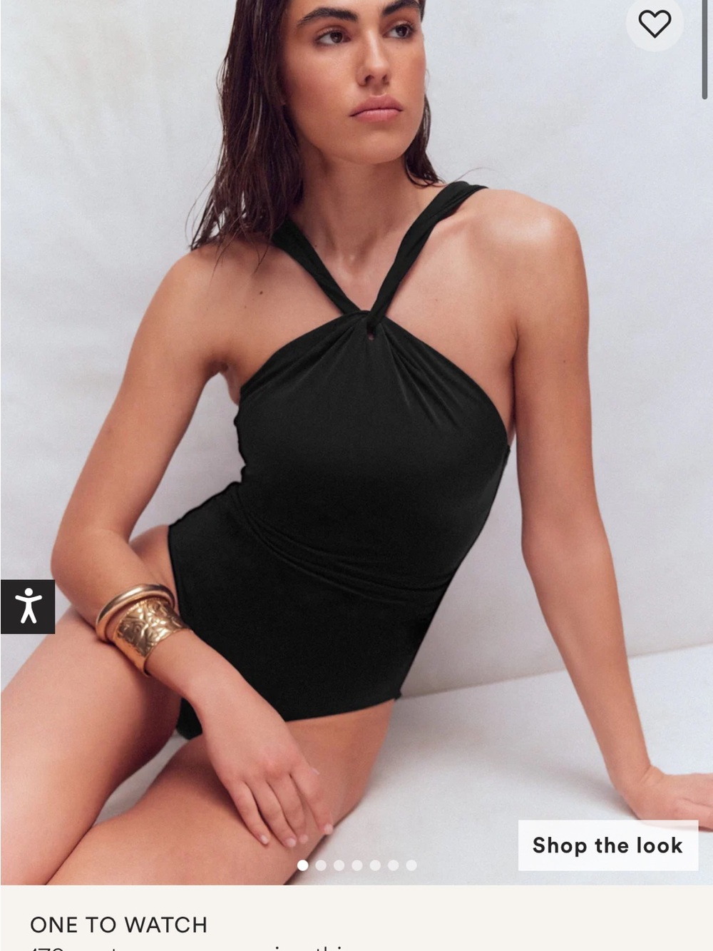 Boden Black Twist-Halter One-Piece Swimsuit